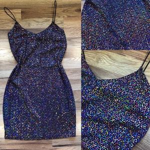Iridescent Spaghetti strop Bodycon dress